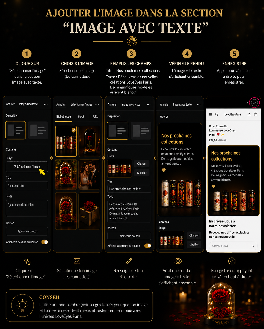 Rose Éternelle Lumineuse LoveEyes Paris 🌹✨